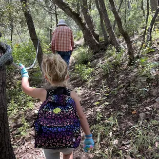 Tom and bub on the way to the feeders.