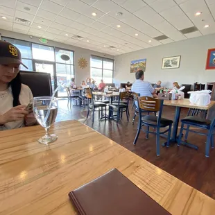 Inside view; table