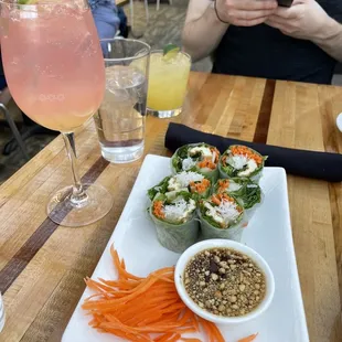 Garden Roll, basil grapefruit sparkler