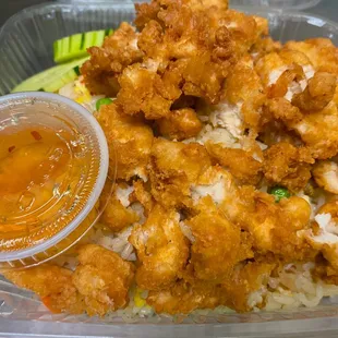 Fried Rice with Crispy Chicken