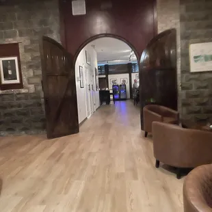 the entrance to the bar