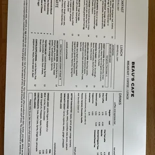 Updated menu