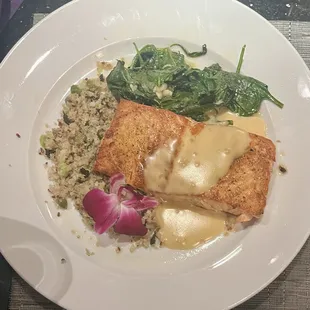 Seared fresh salmon