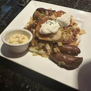Pirogies and sausages
