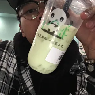 Honeydew Milk Tea W/ Aloe