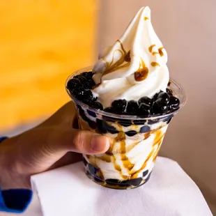 black sugar pearl soft serve