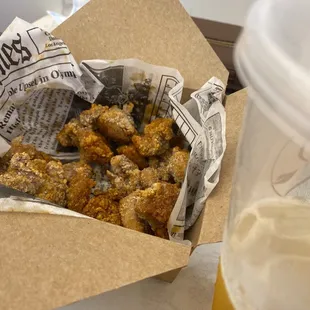 Popcorn chicken so spicy but yummy