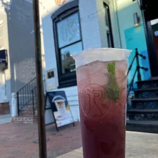 Blueberry rose mojito