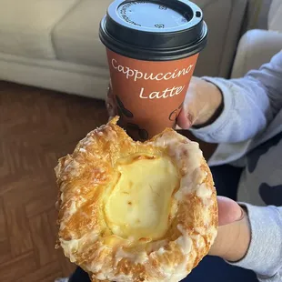 Pumpkin spice latte and cheese danish!