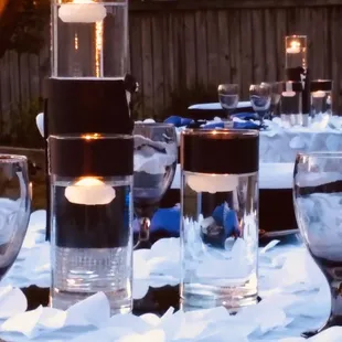 Vase with floating candles