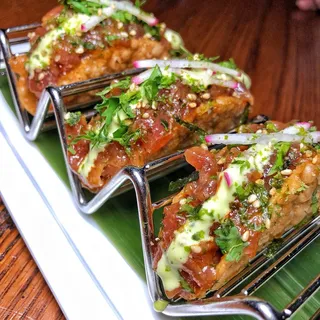 Tuna Poke Wonton Tacos