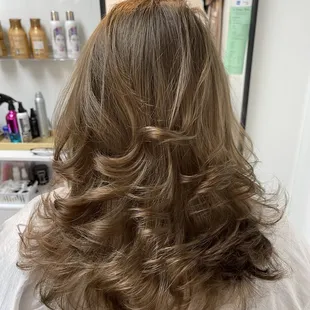 Beautiful brown color and layers haircut