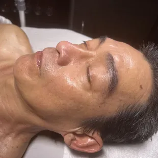 After a hydrating facial.