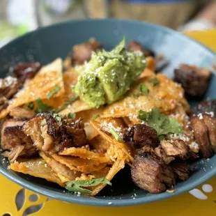 Chilequiles with Carnitas