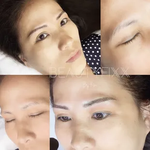 Before and after microblading