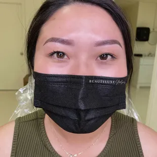 Right after ombré powder procedure