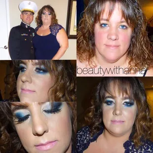 Glam on Laura for her Marine Ball. She has rosacea  and I was able to cover it without any redness!