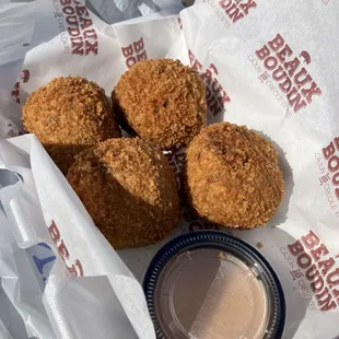 Pepperjack cheese boudin balls