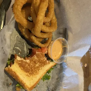 BLT and Onion Rings