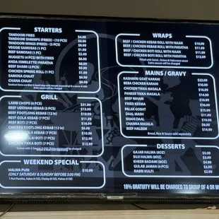 Menu from 9/15/2024