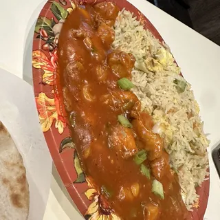 Chicken Manchurian with Egg Fried Rice