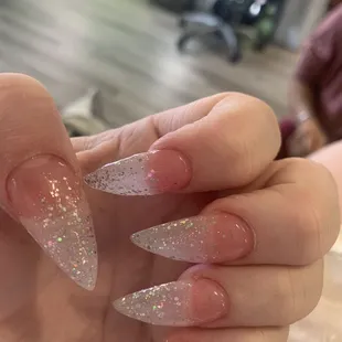Clear stiletto sparkle