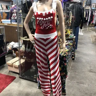 A Jolly Vintage Jumpsuit with garland straps.