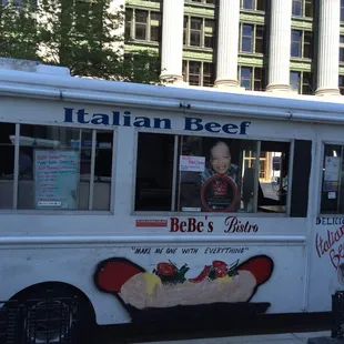 a man in a hot dog truck