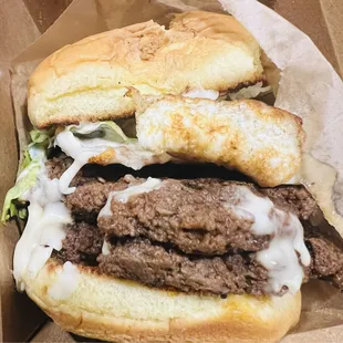 Gogi Spicy Double Burger with Swiss Cheese/Egg