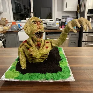 Zombie custom cake