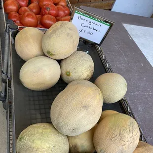 melons and tomatoes