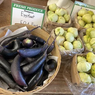 fresh produce in baskets