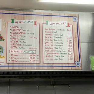 menu