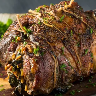 Braised New Zealand Lamb Leg Roast With Herbs And Spices