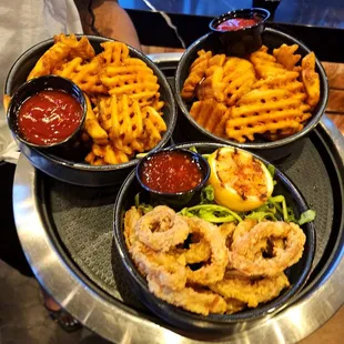 a platter of fried food