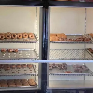 a display of doughnuts