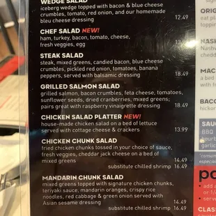 Menu - Salads