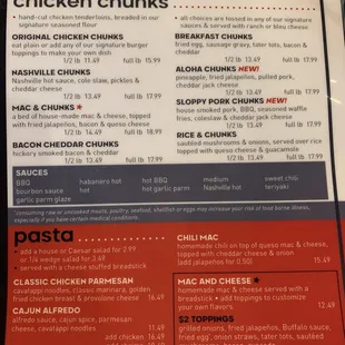 Menu - Chicken chunks &amp; Pasta