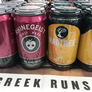 a variety of cans
