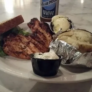 Grilled chicken and baked potato - very nice.