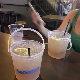 Peach vodka bucket- more mixer than actual liquor