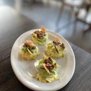 Taco inspired deviled eggs