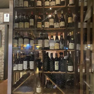 a display of bottles of wine