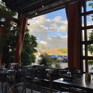 View of camelback mountain from our table