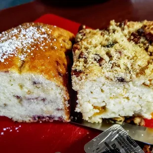 White Chocolate Raspberry Bread and Peach Bread at Beckey's
