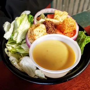 Side Salad with Honey Mustard Dressing at Beckey's