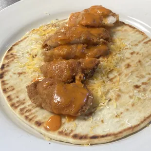 Buffalo chicken pita. Minus lettuce and tomato