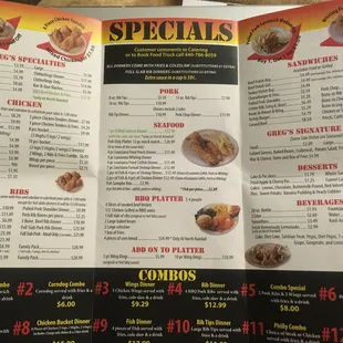The menu; A LOT of choices