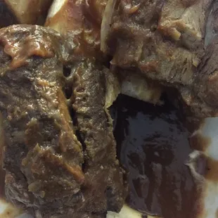 These are the "Barbecue Beef Ribs" that are not barbecued but either baked or microwaved!