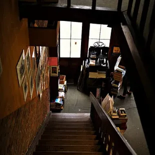 The stairs leading up to the second floor.